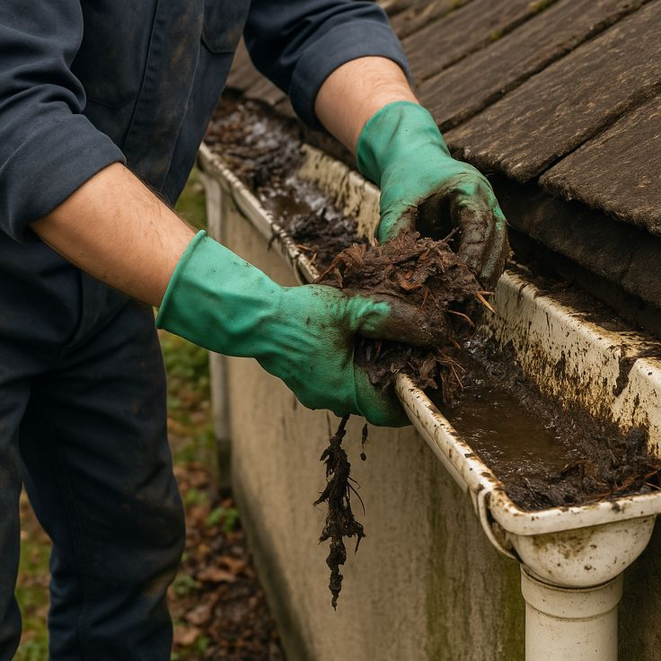 Gutter Cleaning Before